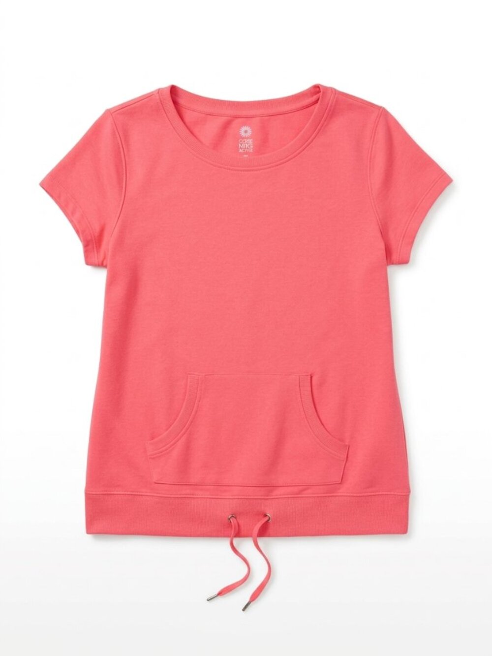 PURE NRG Athletics - Coral Short Sleeve Drawstring Pocket Top - Medium (10)